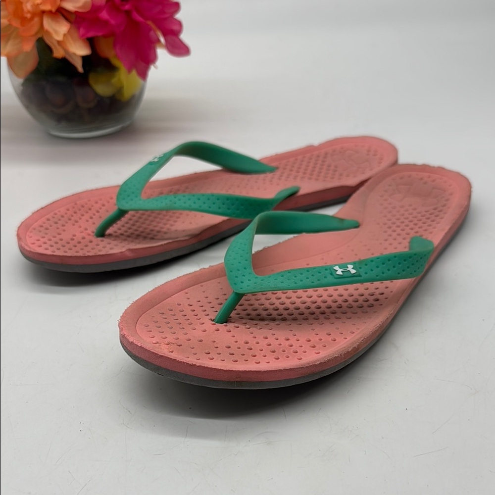 Under Armour Coral and Teal Sandals FFT9832C